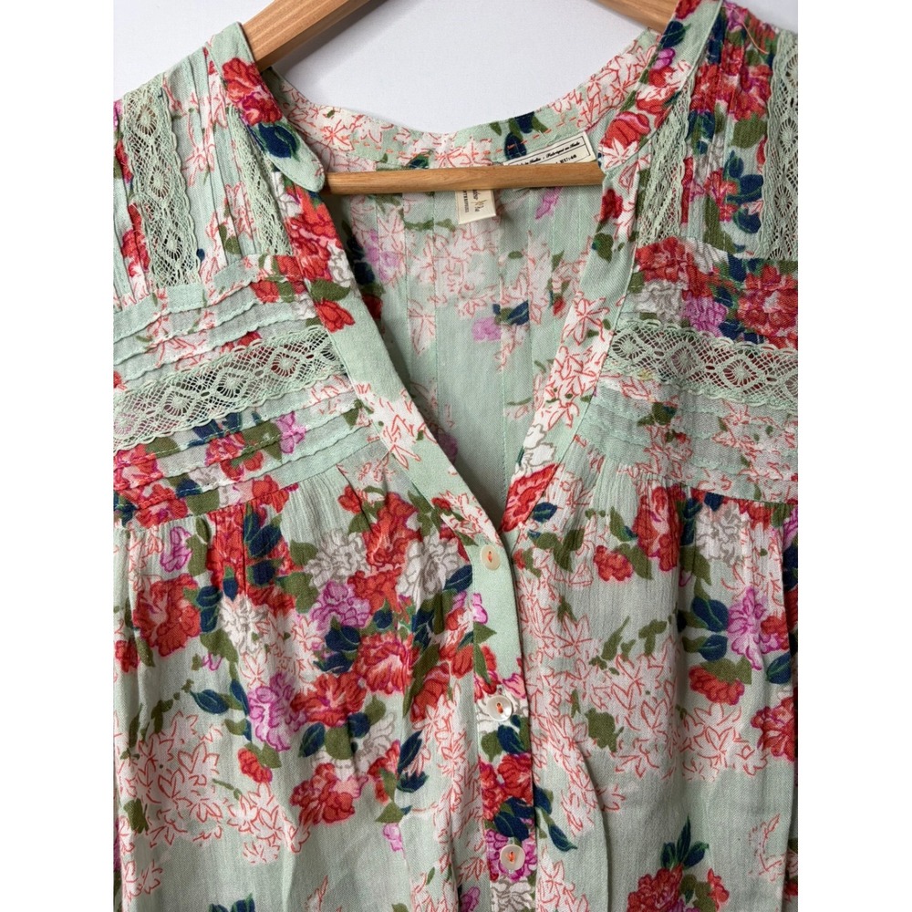 Meadow Rue Anthropologie Floral Lace Sleeveless Blouse Top 14 Feminine Boho Y2K - Picture 2 of 7